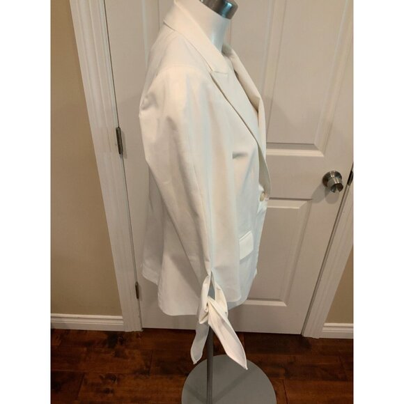 Veronica Beard White Corrine Single-Breasted Tie-Cuff Dickey Jacket Size 10 $650 - Picture 5 of 9